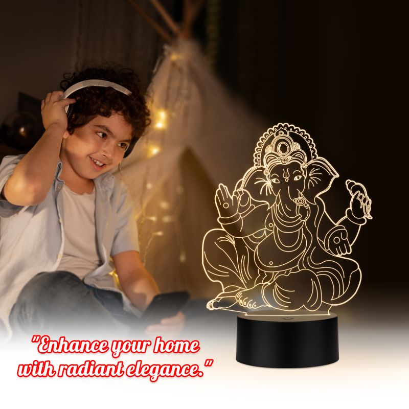 The Lord Ganesha Night lamp Warm White Led Light  Decoration Light Gift for Diwali